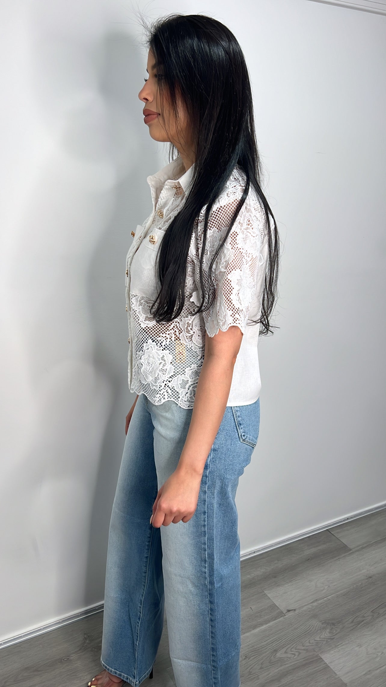 Lace top camisa