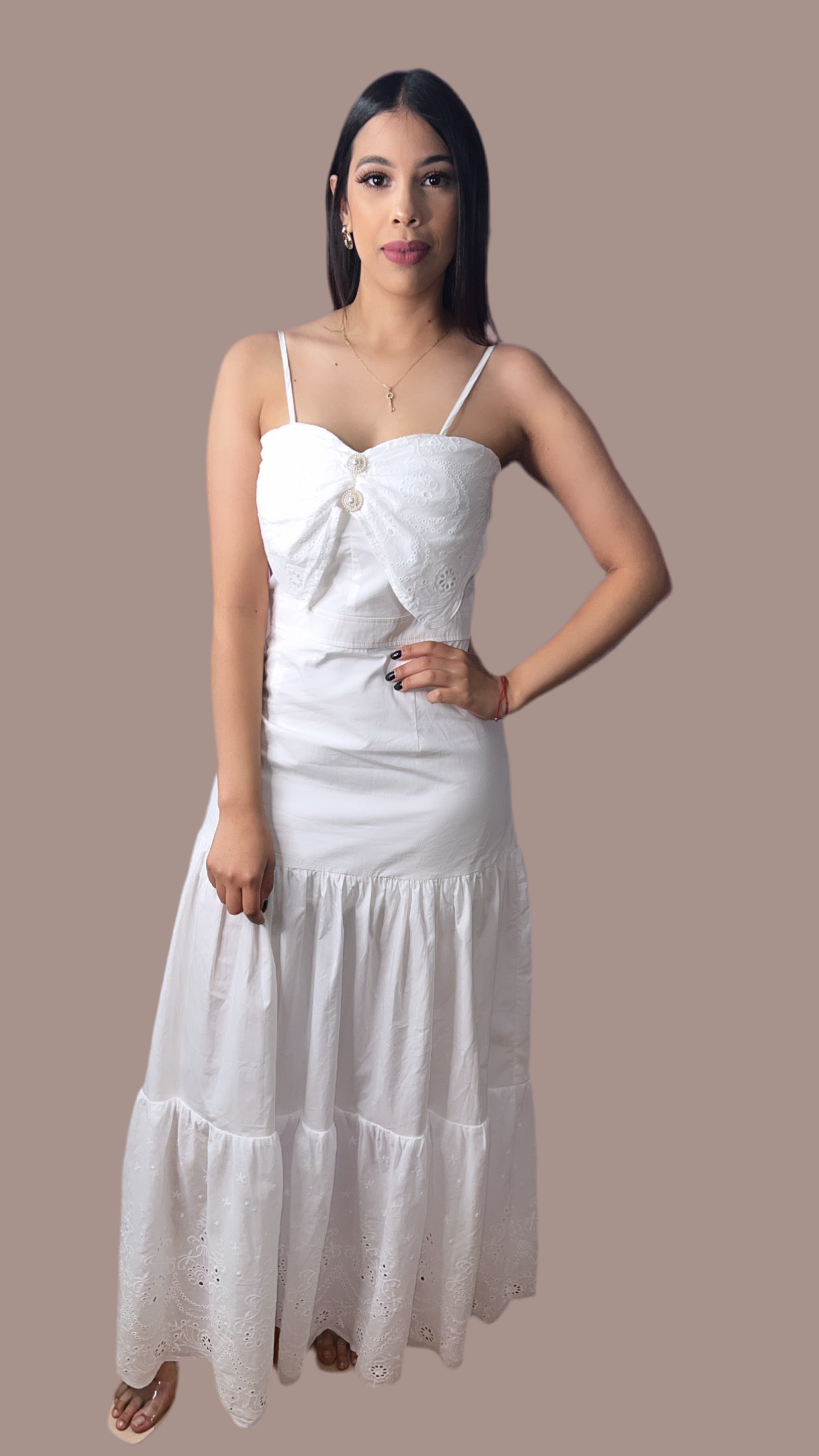 White maxi dress