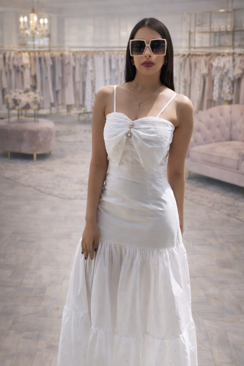White maxi dress